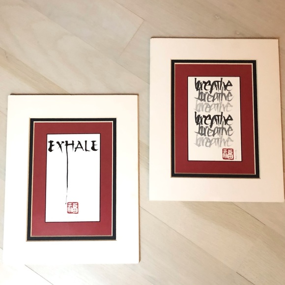 Exhale & Breathe Prints With Double Mats 8x10 - Picture 1 of 15